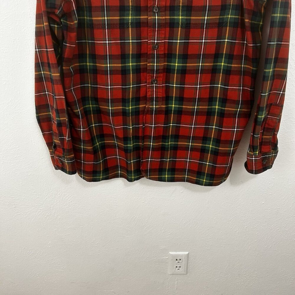 VTG 90s Polo Ralph Lauren Sportsman Plaid Flannel Suede Patch Shooting Shrt Sz L - Picture 3 of 11